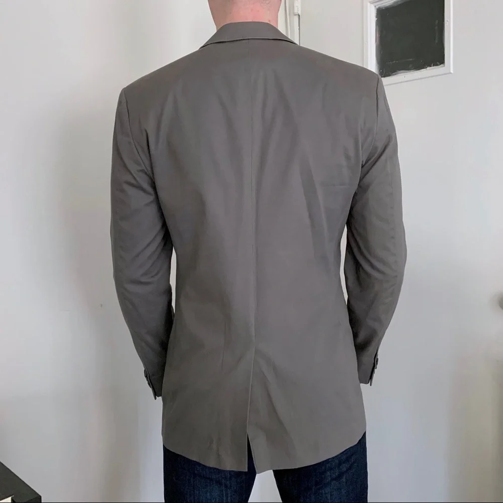 Banana Republic cotton gray blazer suit jacket old money summer academia preppy